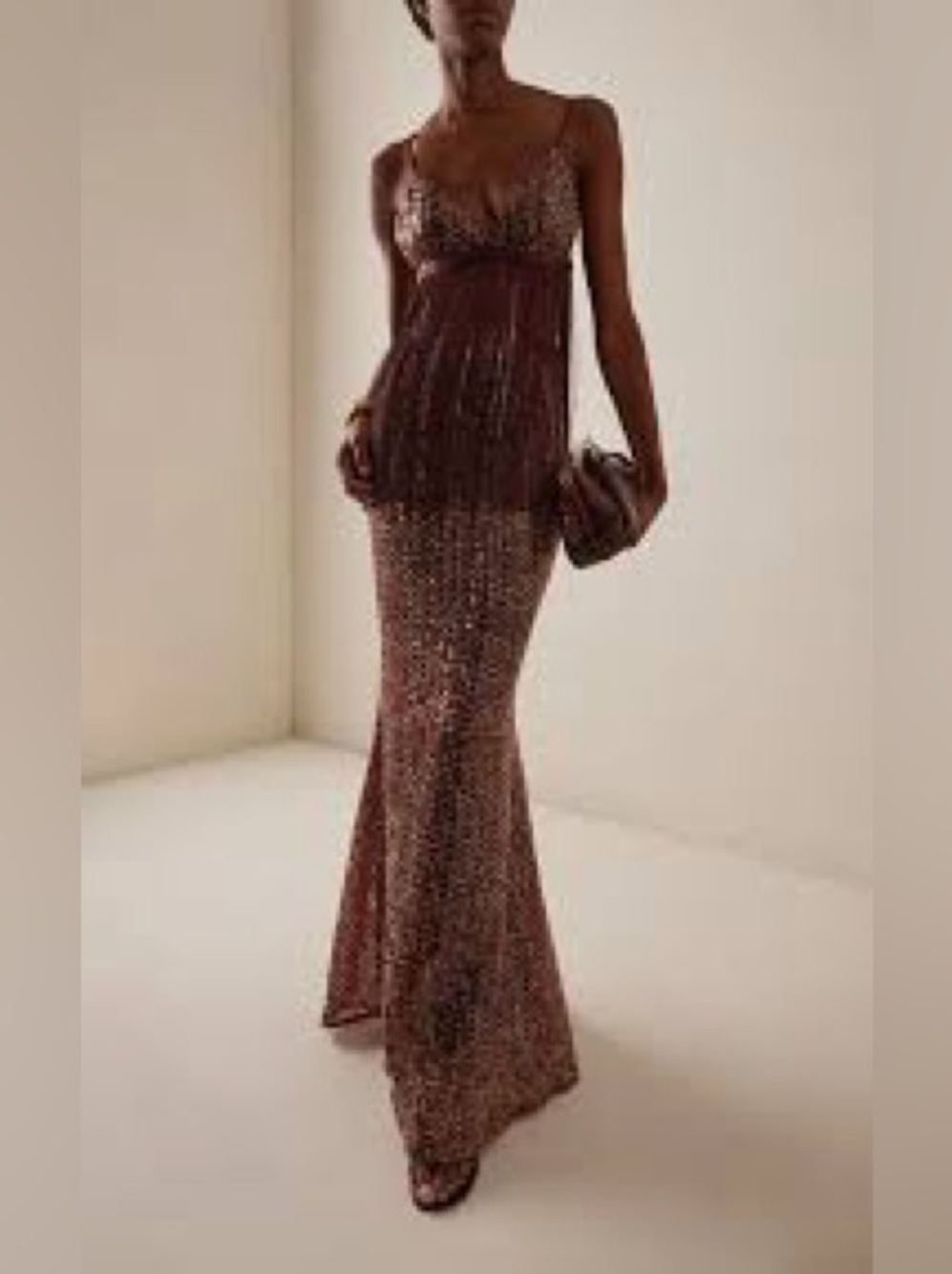 SIRAPOP Exclusive Lindsay Crochet Sequin Top & Sequined Maxi Mermaid Skirt Set